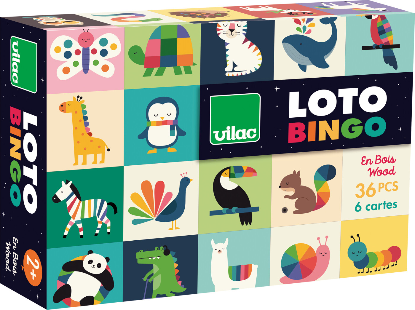 Vilac - Billedlotteri Spil Til Børn - Dyr - Træ - 36 Brikker