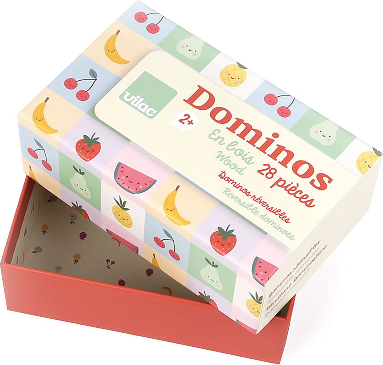 Vilac - Domino Spil Til Børn - Frugter Og Grøntsager - 28 Brikker