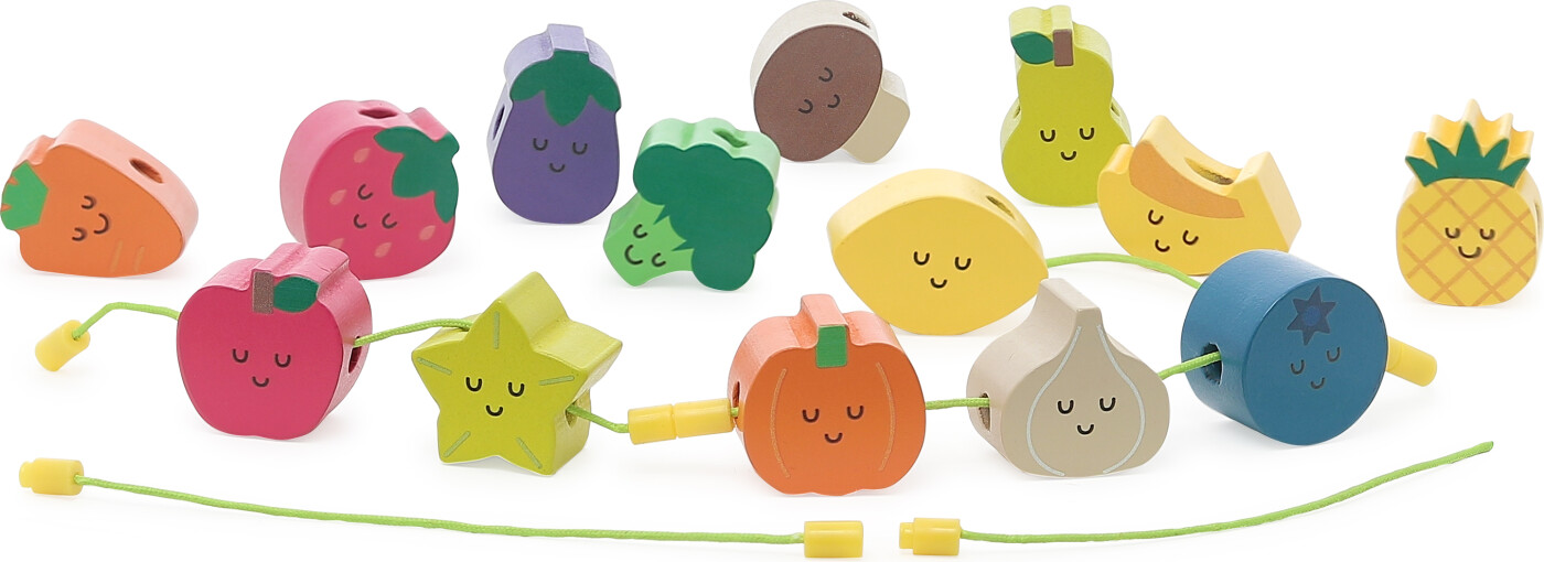 Vilac - Træ Figur Perler På Snor - Frugter - Andy Westface