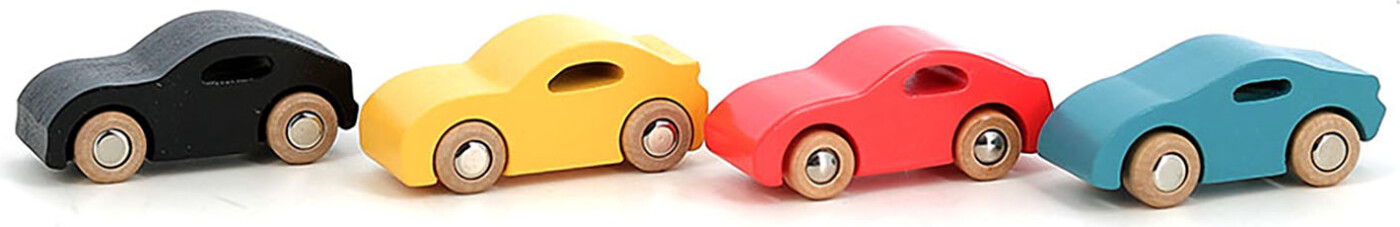 Vilac - Vilacity Legetøjsbiler I Træ - Super Biler - 4 Stk