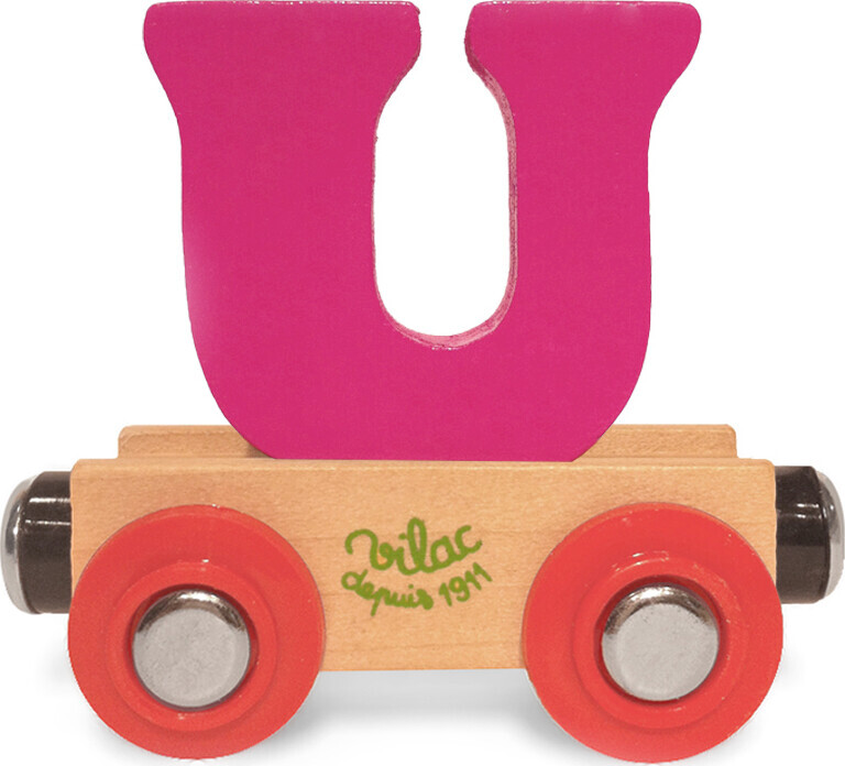Navnetog I Træ - Bogstav U - Pink - Vilac