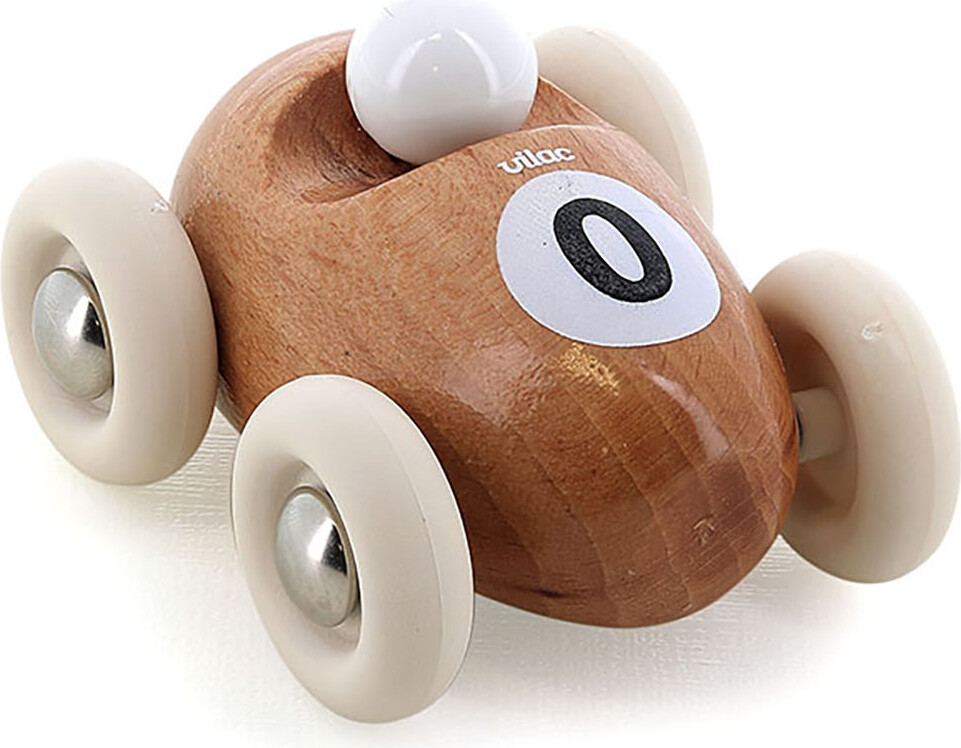 Vilac - Racerbil Legetøj I Træ - Mini - Vintage - Nr. 0 - Natur