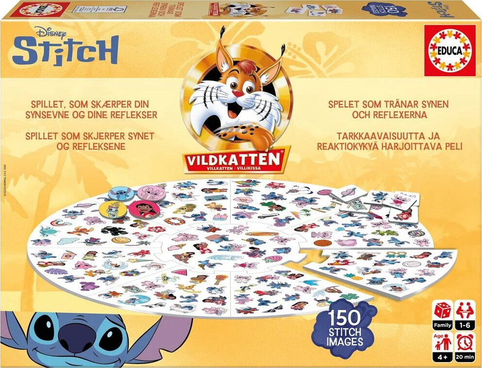 Vildkatten Stitch Spil - 150 Motiver - Educa