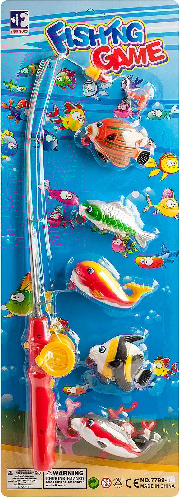 Vini Game - Fishing Rod Set With Hook & 5 Fish (31238)