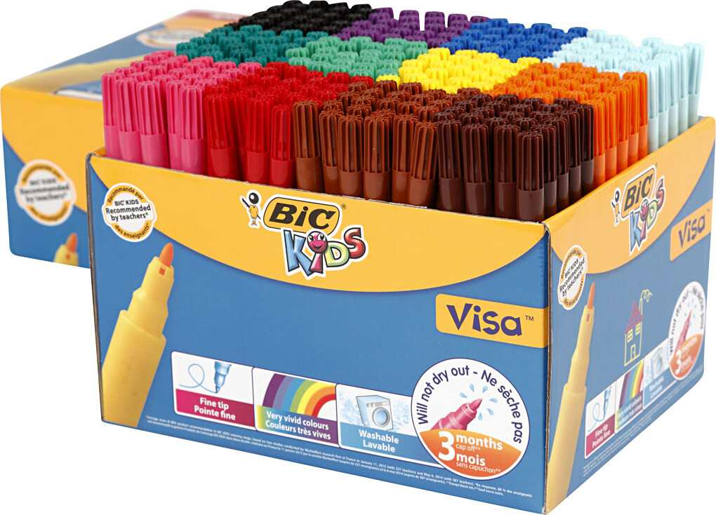 Visa Fin Tusch - Tykkelse 1,6 Mm - Assorterede Farver - 12x24 Stk.