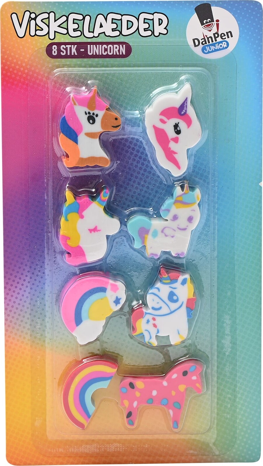 Viskelæder 8 Forskellige Figurer Unicorn