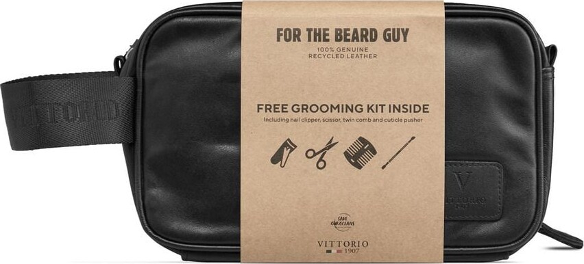 Billede af Vittorio - Toilettaske Med Indhold - For The Beard Guy - Sort