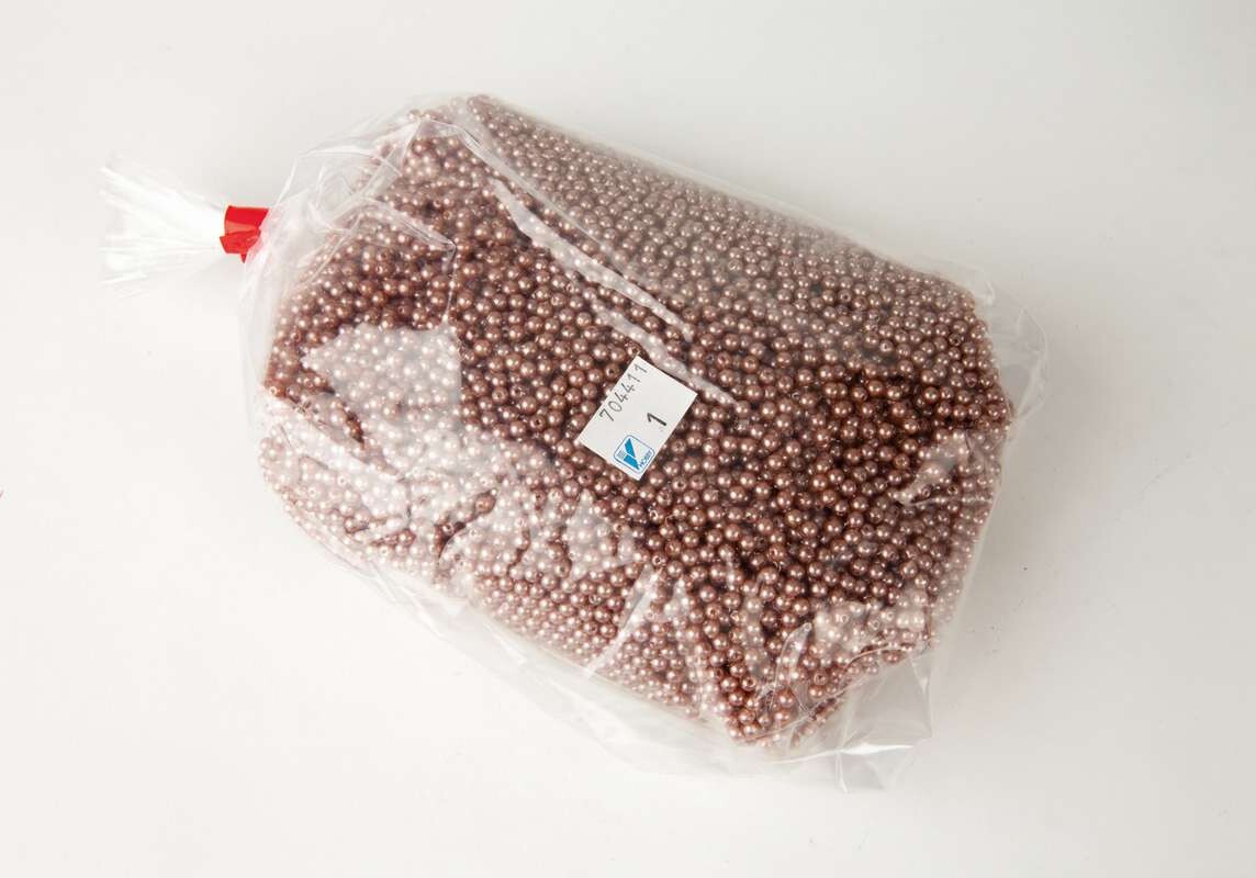 Voksperler Til Smykker - Brun - 4 Mm - 500 G