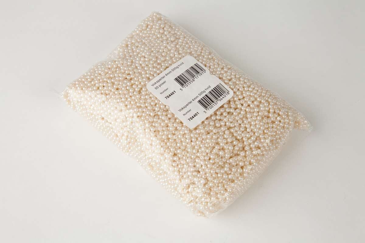 Voksperler - Hvid - 4 Mm - 500 G