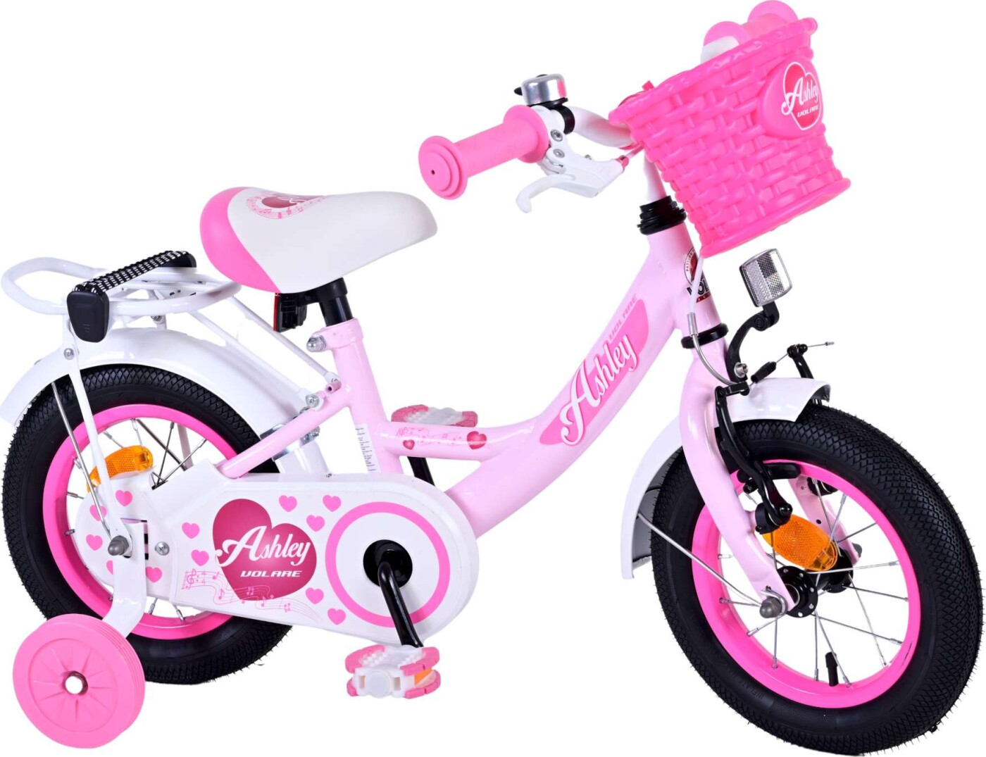 Volare - Børnecykel Med Støttehjul - 12'' - Ashley - Pink