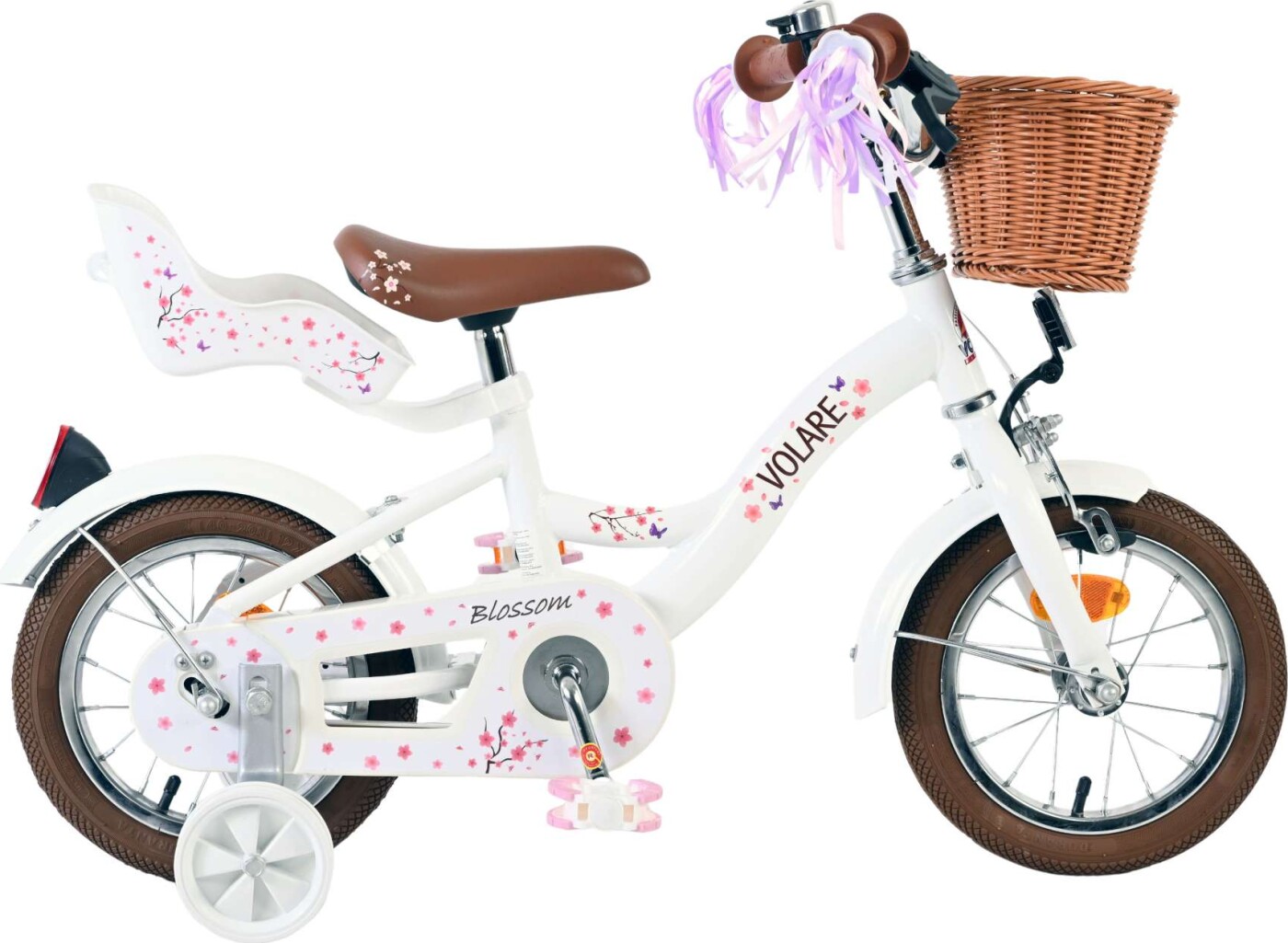 Volare - Børnecykel Med Støttehjul - 12" Tommer - Blossom Hvid