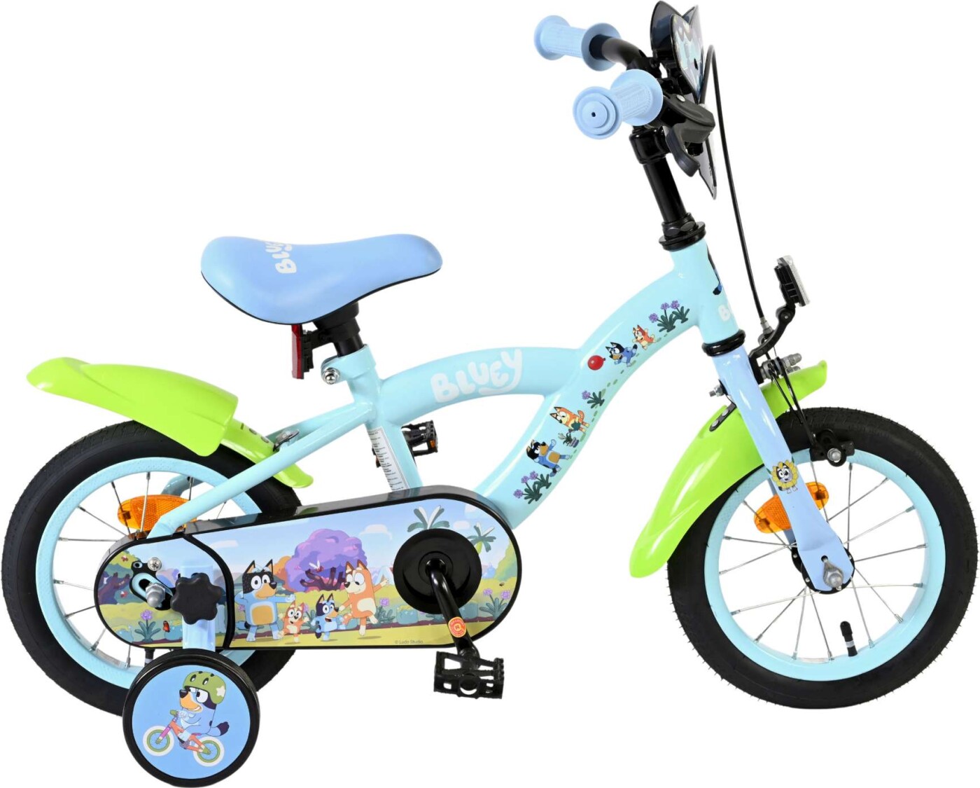 Volare - Bluey - Børnecykel Med Støttehjul - 12 Tommer