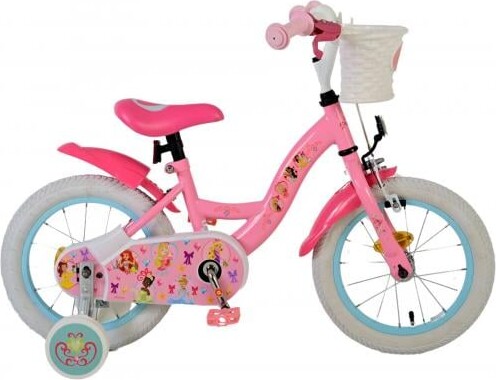 Volare - Børnecykel Med Støttehjul - 12'' Tommer - Prinsesser - Pink