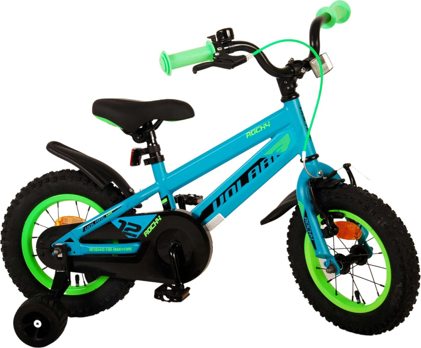 Rocky - Børnecykel Med Støttehjul - 12'' - Grøn - Volare