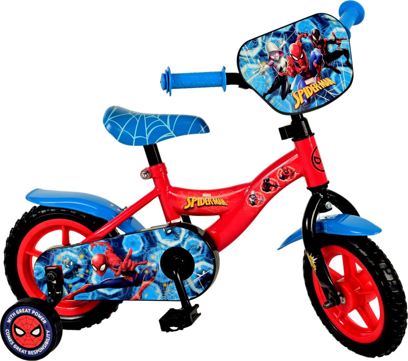 Billede af Spiderman - Cykel Med Støttehjul Til Børn - 10" - Volare