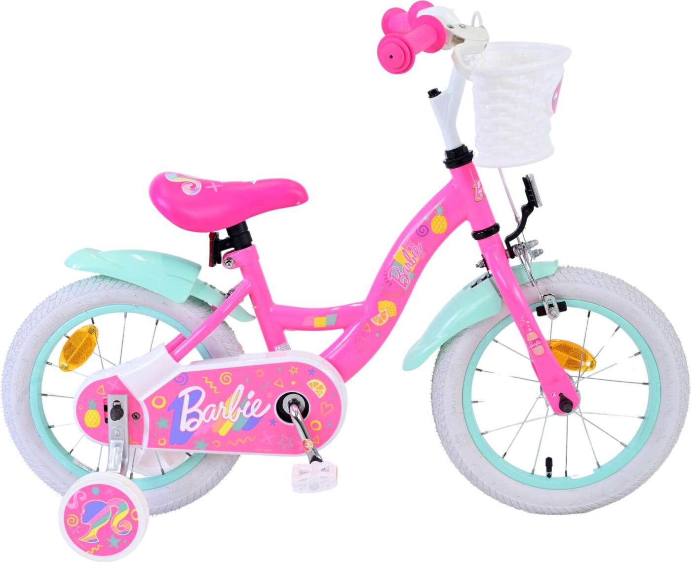 Billede af Barbie - Cykel Med Støttehjul Til Børn - 14" - Pink - Volare