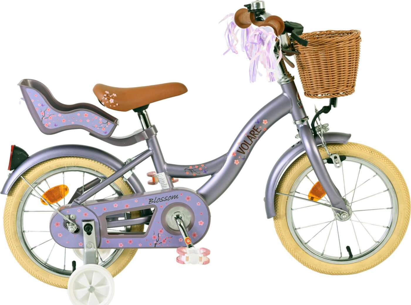 Volare - Børnecykel Med Støttehjul - 14" Tommer - Blossom Lilla