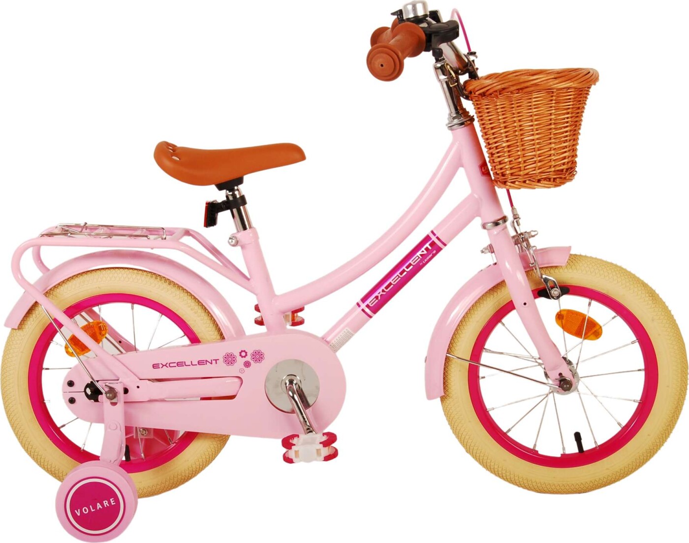 Volare - Børnecykel Med Støttehjul - 14'' Tommer - Excellent - Pink