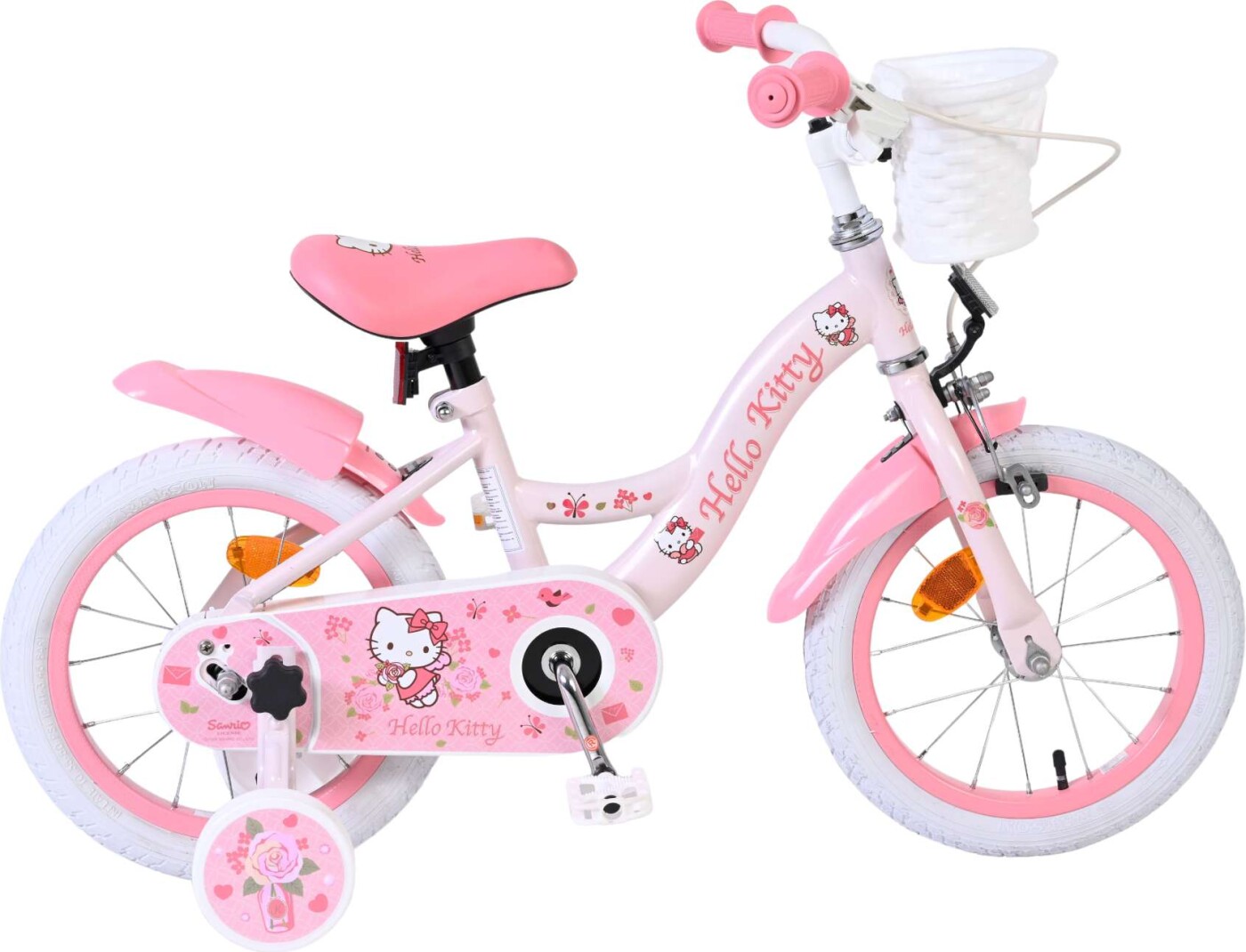 Volare - Hello Kitty Børnecykel - 14" Tommer - Støttehjul - Pink