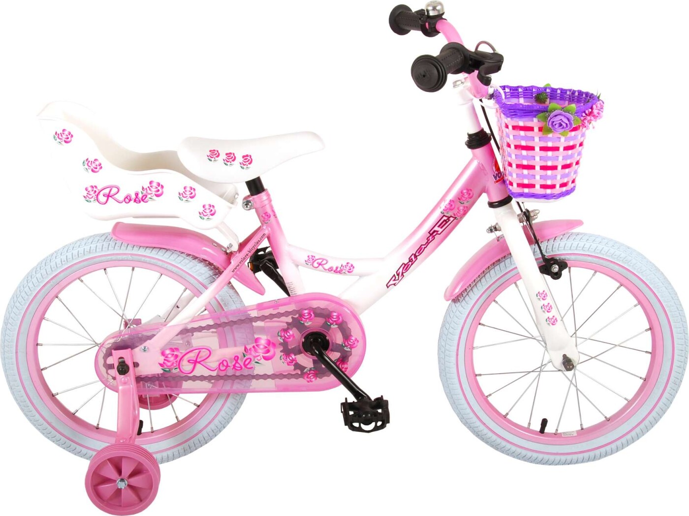 Volare - Børnecykel Med Støttehjul - 14'' - Rose - Pink Og Hvid
