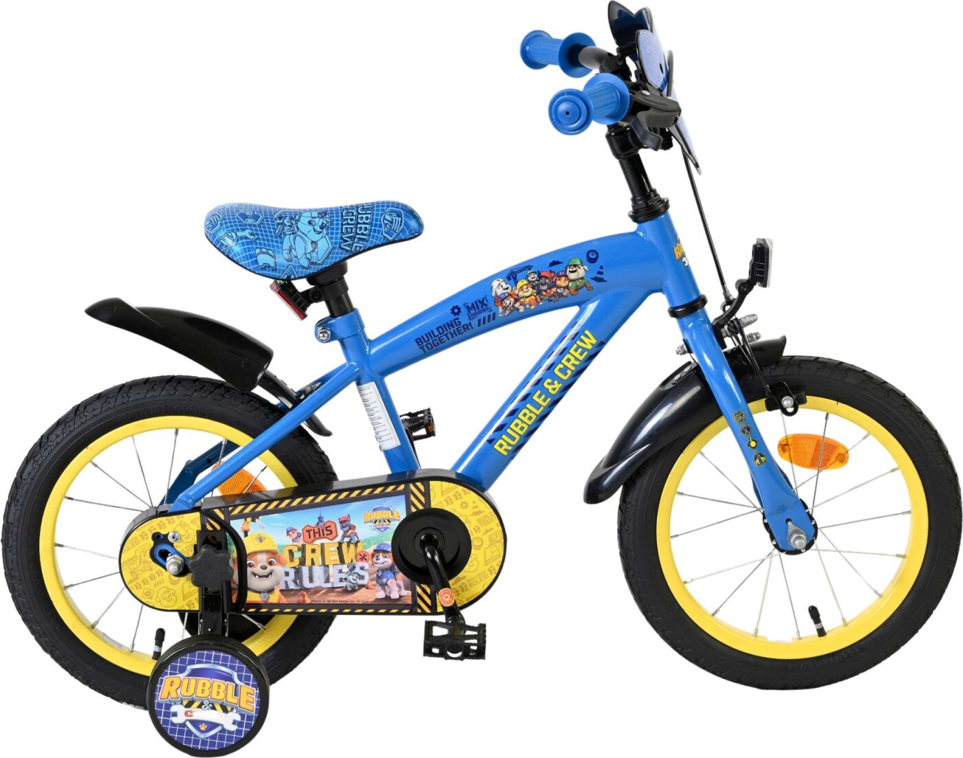Volare - Paw Patrol Cykel - 14" Tommer - Støttehjul - Rubble