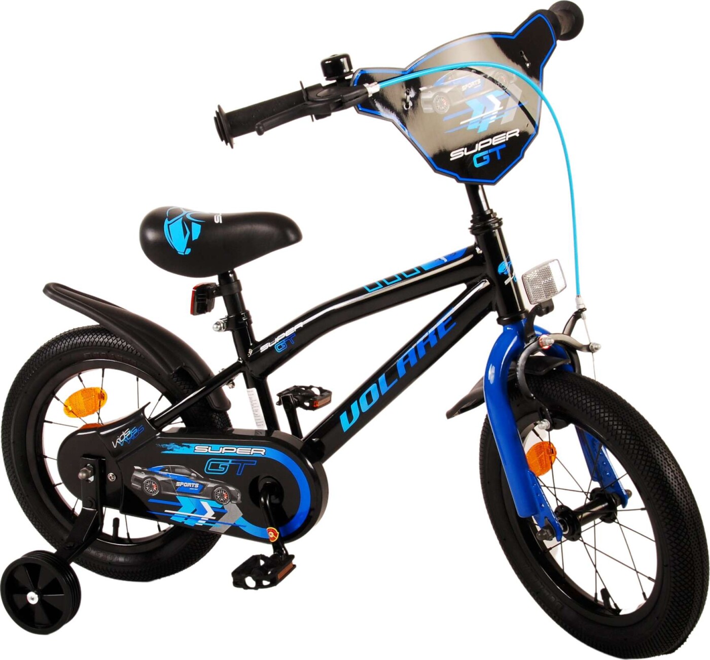 Billede af Volare - Børnecykel Med Støttehjul - 14'' - Super Gt - Blå