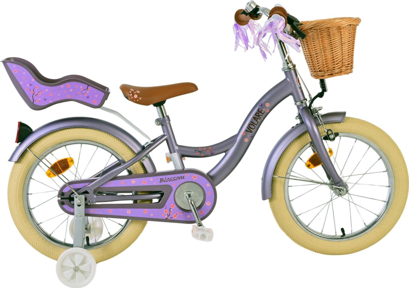 Volare - Børnecykel Med Støttehjul - 16" - Blossom - Lilla