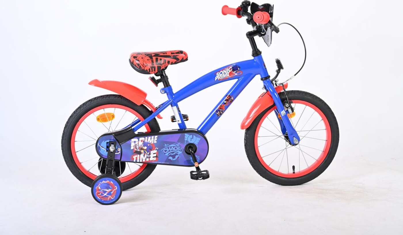 Volare - Sonic Cykel - 16" Tommer - Støttehjul - Blå Rød
