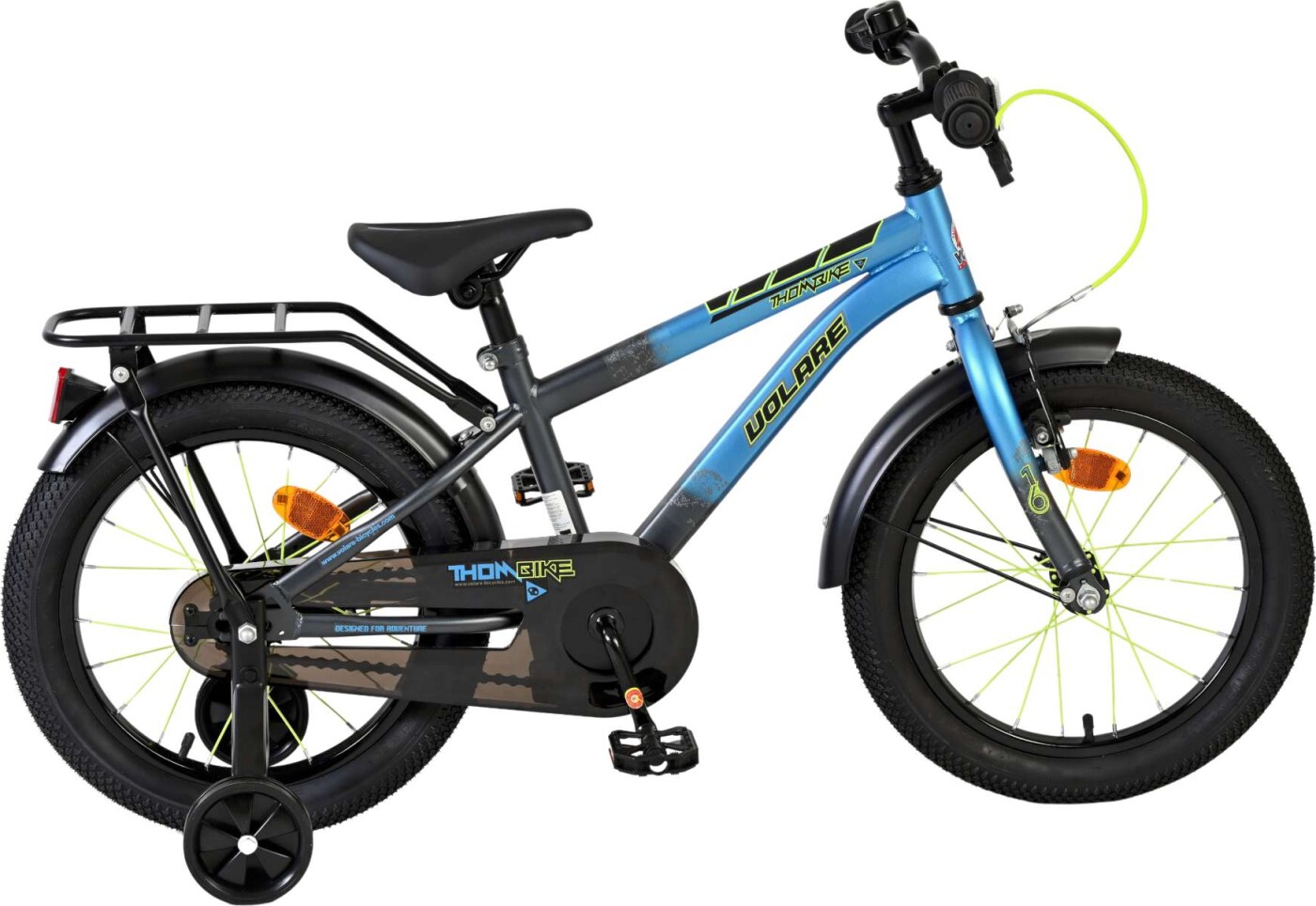 Volare - Thombike Cykel - 16" Tommer - Støttehjul - Blå Grå