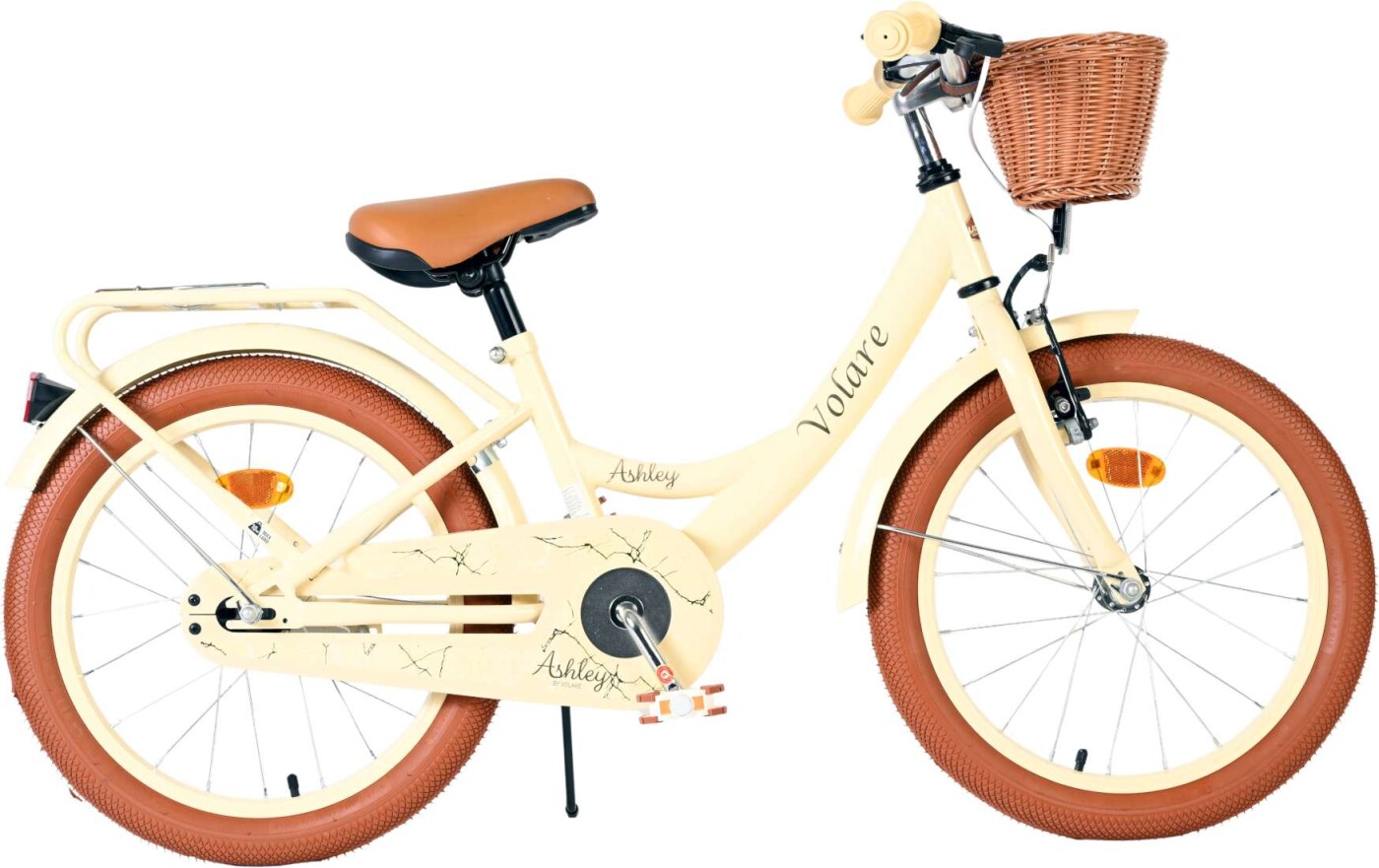 Volare - Ashley 18" Børnecykel - Kurv Og Bagagebærer - Creme