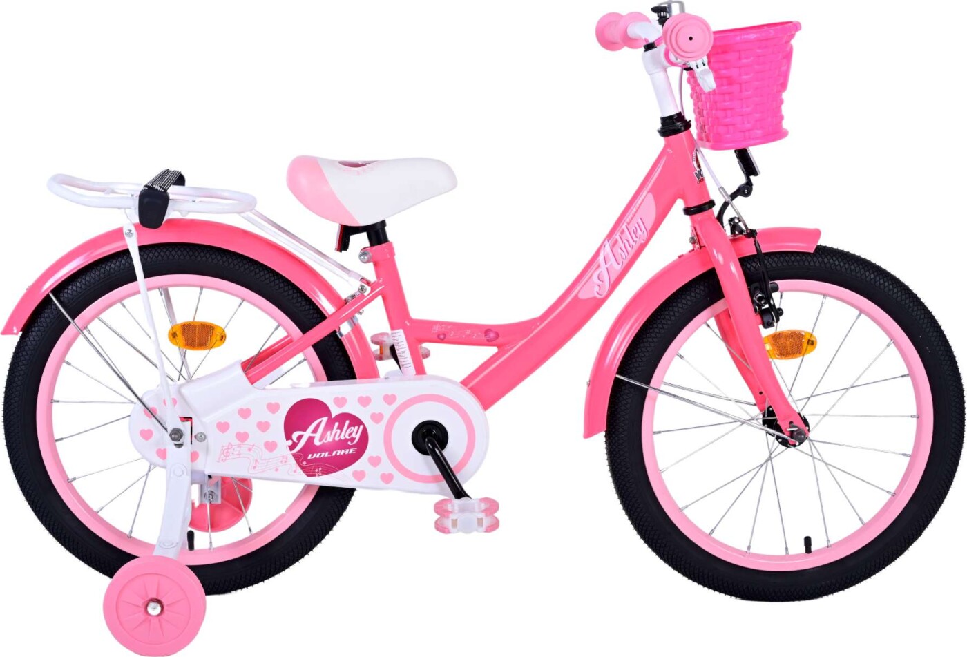 Volare - Børnecykel Med Støttehjul - 18" - Ashley Dark - Pink