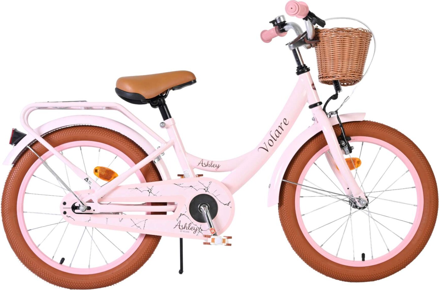Volare - Ashley 18" Børnecykel - Kurv Bagagebærer - Pink Pastel