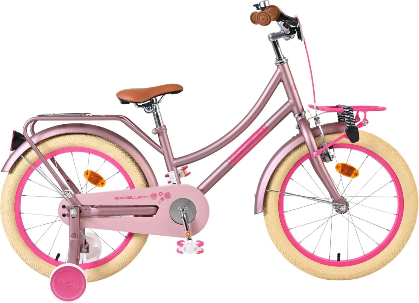 Volare - Børnecykel Med Støttehjul - 18" Tommer - Excellent Pink