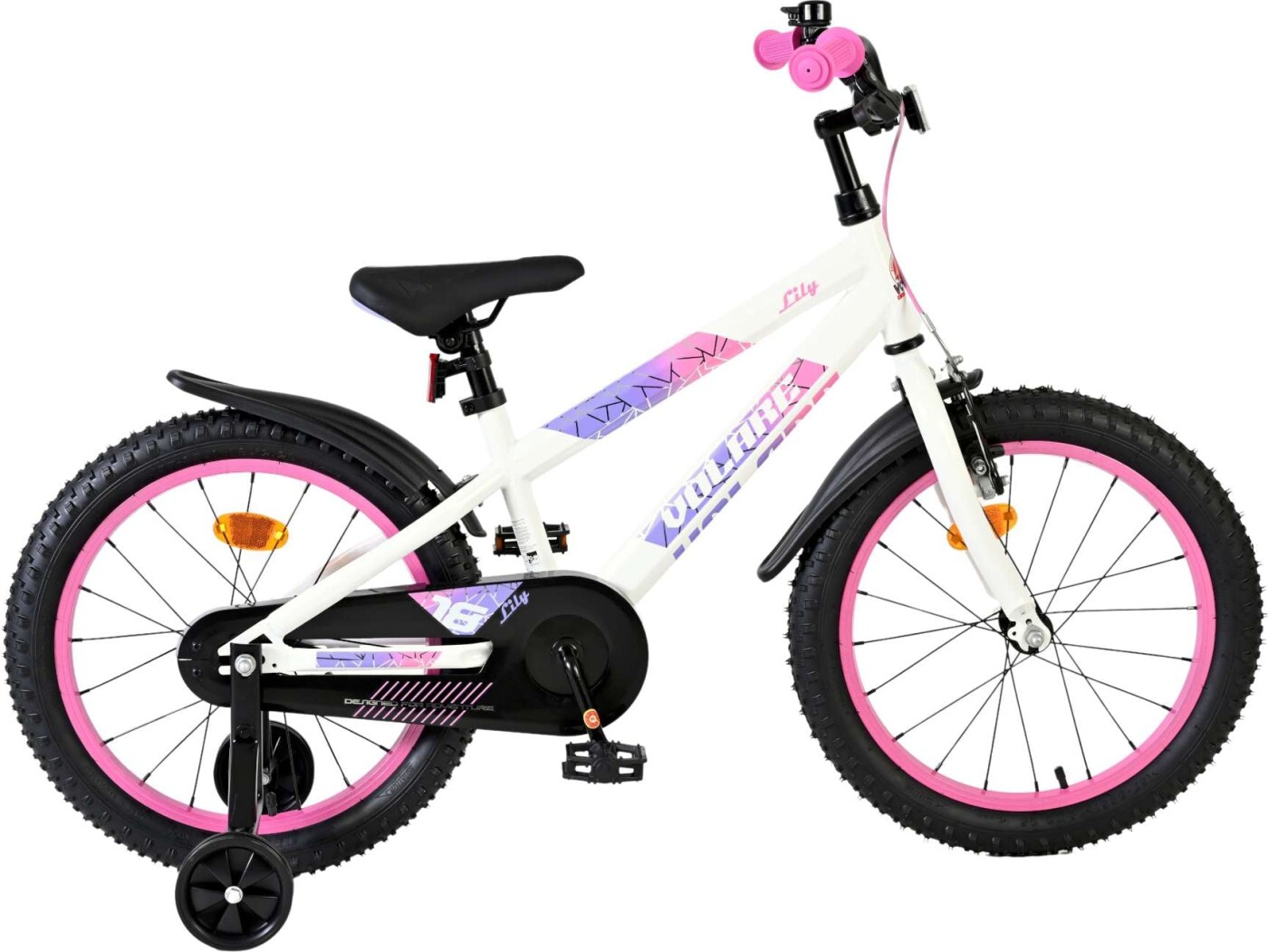 Volare - Lily Børnecykel - 18" Tommer - Støttehjul - Hvid