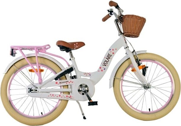 Volare Blossom børnecykel - piger - Hvid, Bagpedalbremse / Ingen / 20 tommer