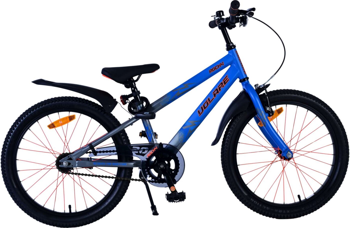 Volare - Rocky 20" Børnecykel - Håndbremse Og Bagbremse - Blå