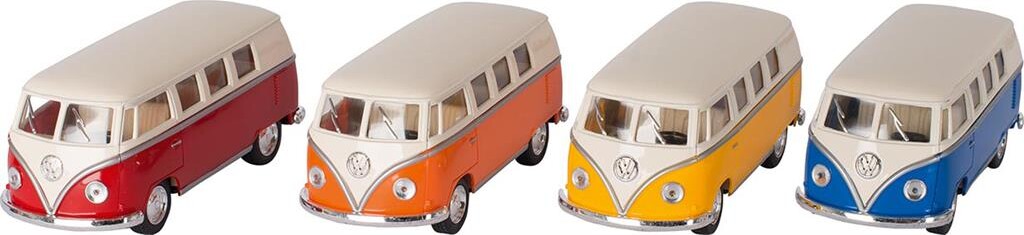 Goki - 1962 Volkswagen Legetøjsbus Med Pullback - Assorteret