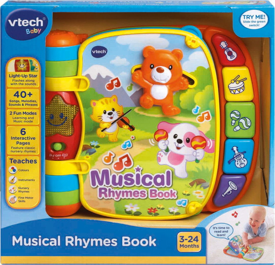 Vtech - Musical Rhymes Book - Musikbog Med Børnesange