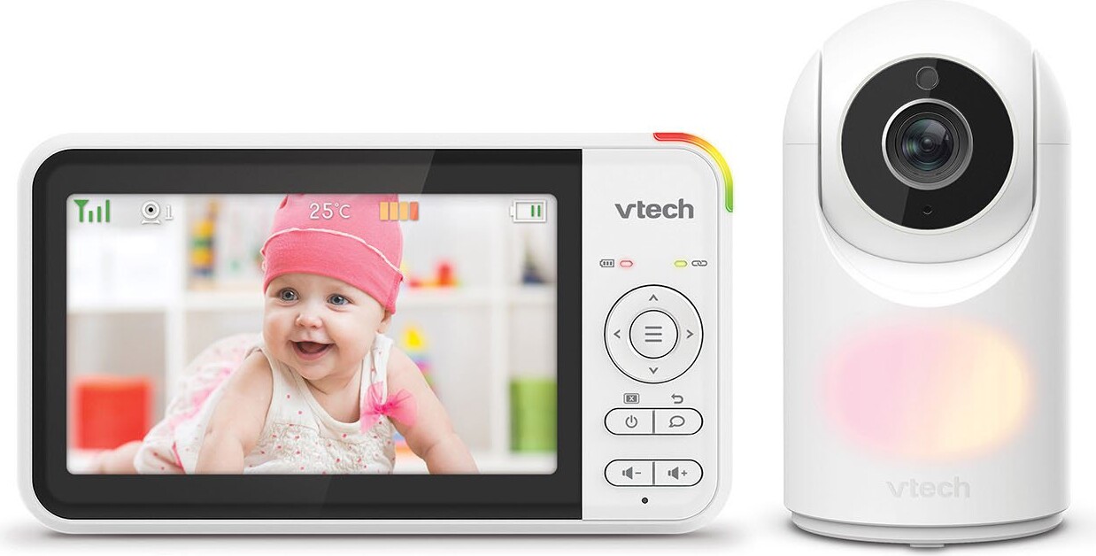 5" videobabyalarm med panorering, vipning, zoom og natlys