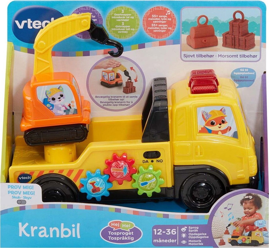 Vtech - Kranbil Legetøj - Over 55 Sange Og Sætninger - Dansk