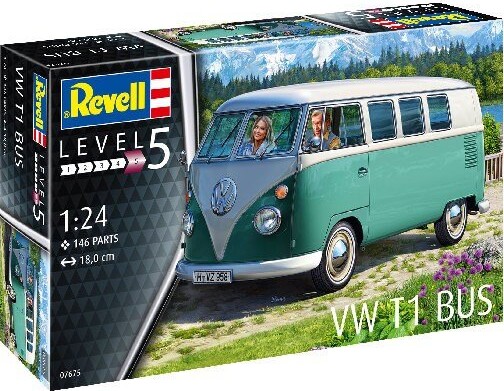 Billede af Revell - Vw T1 Samba Bus Bil Byggesæt - 1:24 - Level 5 - 07675