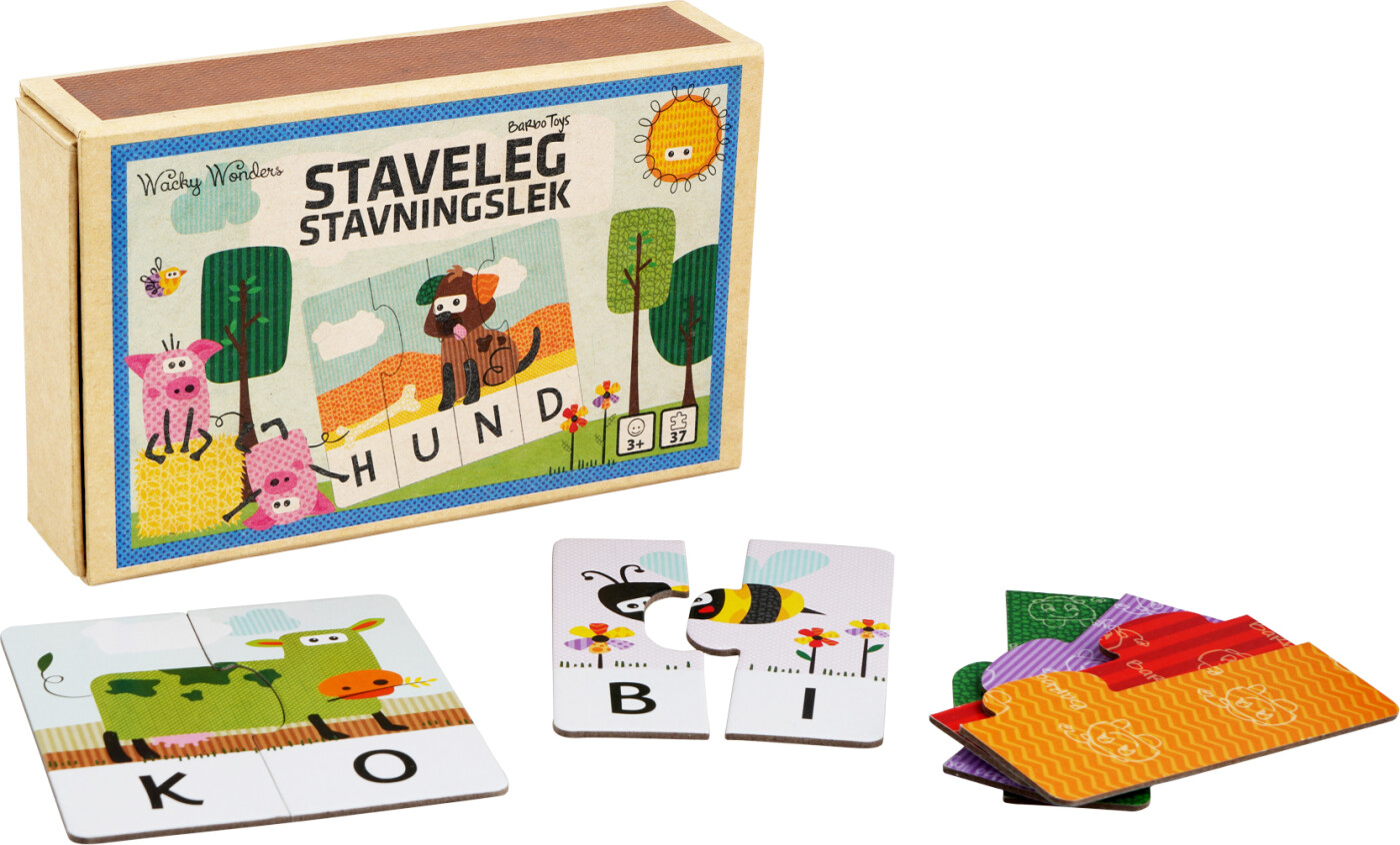 Lær At Stave Spil - Puslespil Med 37 Brikker - Staveleg