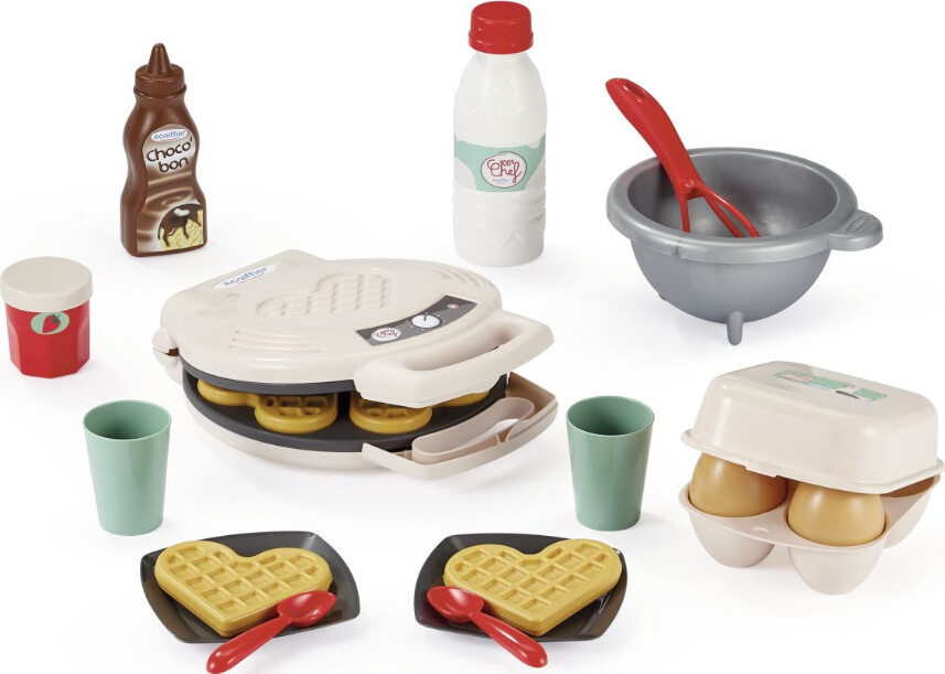 Vaffeljern Legetøj Sæt - 19 Dele - Ecoiffier 100% Chef