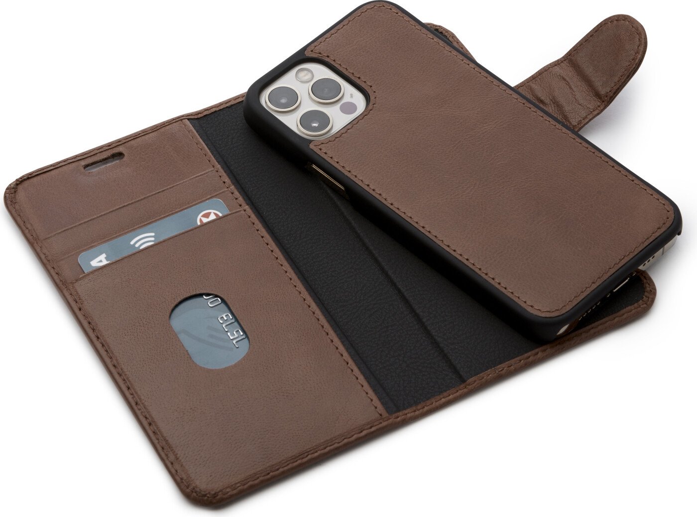 Trunk - Iphone 12 Mini - 2-i-1 Flip Cover - ægte Læder - Brun