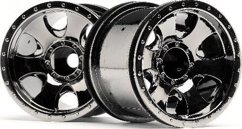 Warlock Wheel Black Chrome (2.2in/2pcs) - Hp105280 - Hpi Racing