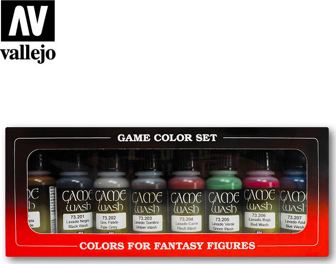 Vallejo Game Wash Game Color Set Fantasy Figures S8 73998 Se