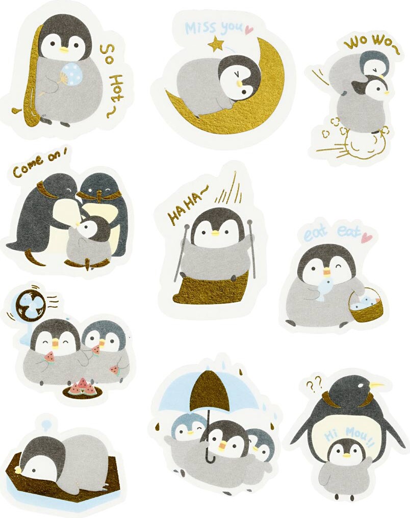 Washi Stickers - Pingviner - Klistermærker - 30 Stk