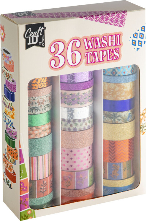 Creative Craft Group Washi tape, æske med 36 ruller. Foil