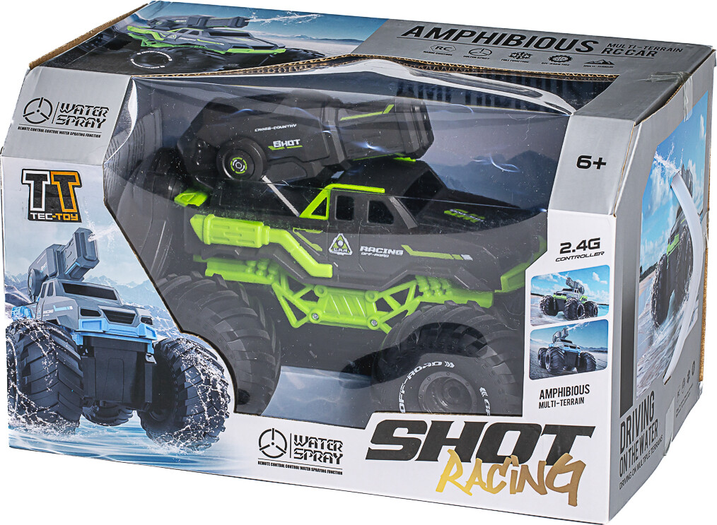 Water Shooting R/c Car 2,4ghz, 7,4v 500mah, Green - Tec-toy