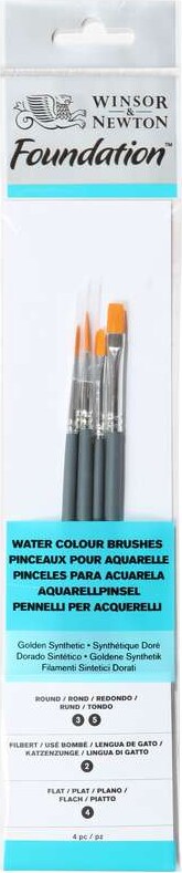 Winsor & Newton - Foundation Watercolour Brushes - 4 Dele